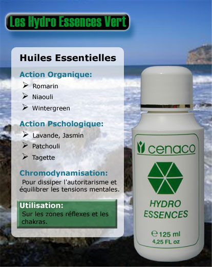 Cosmétique Cenaco - Hydro-Essences Vert